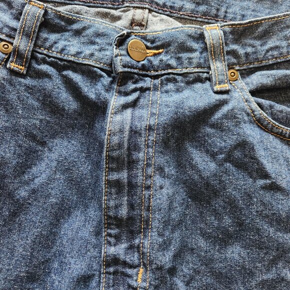 L.L. Bean Women’s 100% Cotton Denim Jeans – Size 14 M/T – Dark Blue Straight Leg - Picture 6 of 7